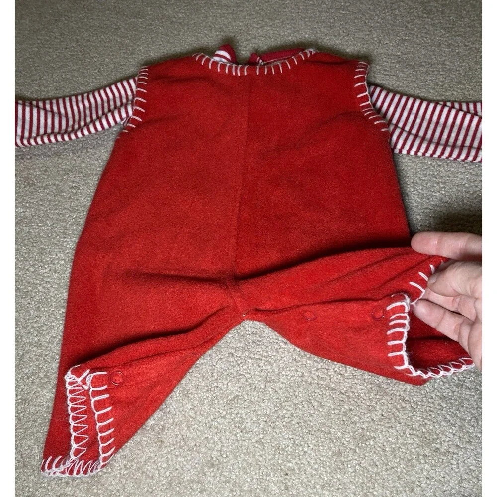 First Impressions Christmas Santa North Pole Red Romper Size 6-9 Months
